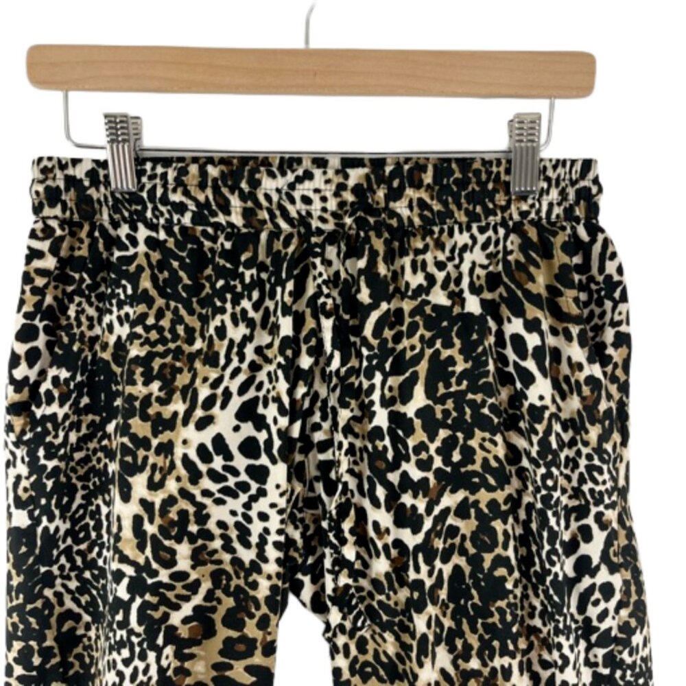 Atmosphere Leopard Print Lightweight Drawstring Pull-On Women's Pants